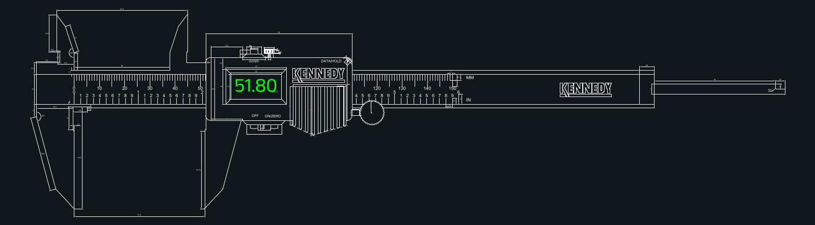 Digital caliper drawing